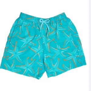 Vilebrequin Kids Starfish Swim Shorts - Turquoise and Orange